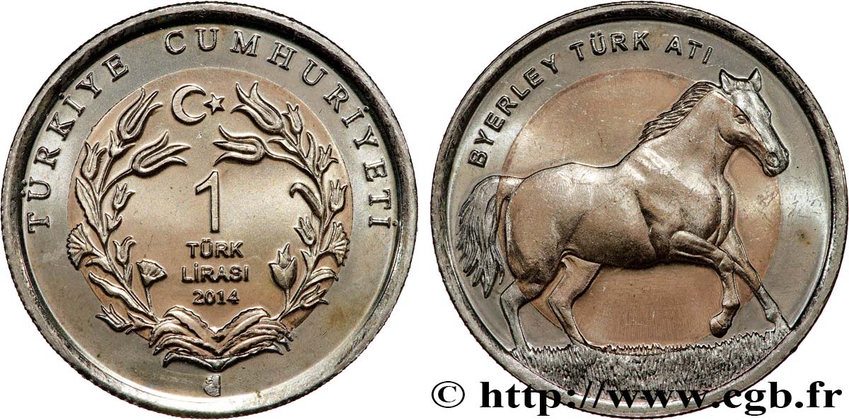 TURQUIE 1 Lira Cheval 2014 SPL