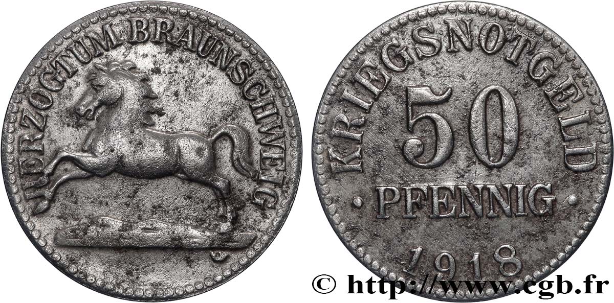 GERMANY - Notgeld 50 Pfennig Braunschweig 1918  XF 