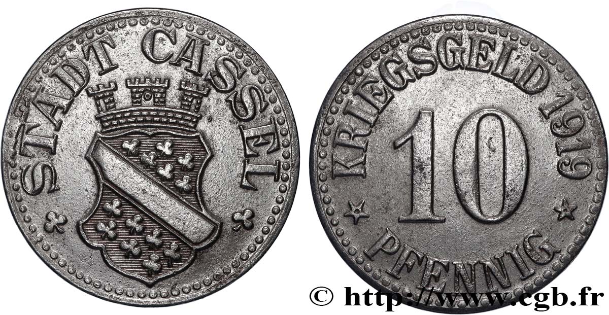 GERMANY - Notgeld 10 Pfennig Cassel 1919  XF 
