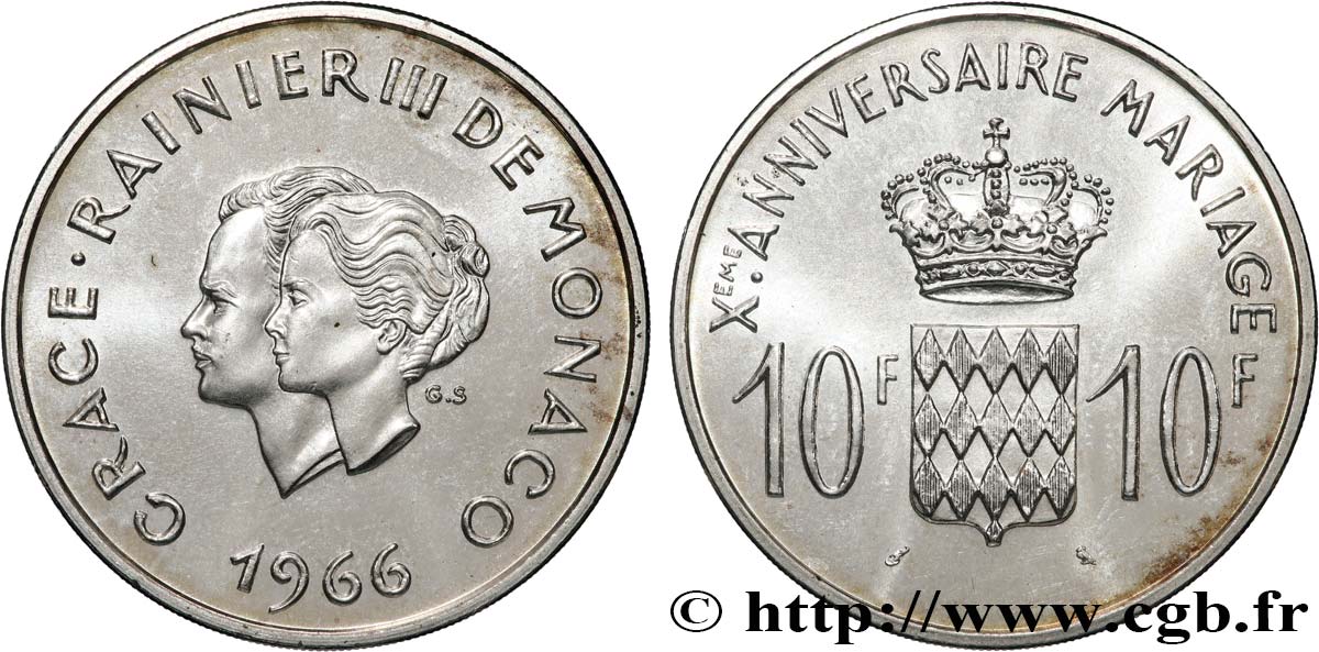 Monaco Francs Argent Dixi Me Anniversaire Du Mariage Paris Fwo