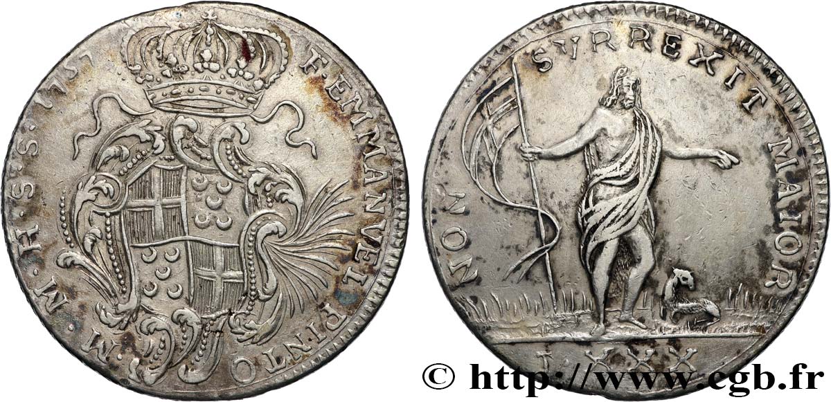 MALTE - ORDRE DE MALTE - EMMANUEL PINTO 30 Tari 1757 La Valette TTB+