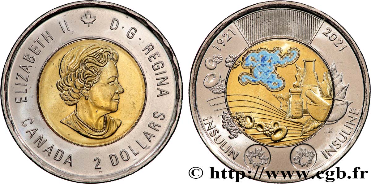 CANADA 2 Dollars Centenaire de la découverte de l’insuline 2021  SPL