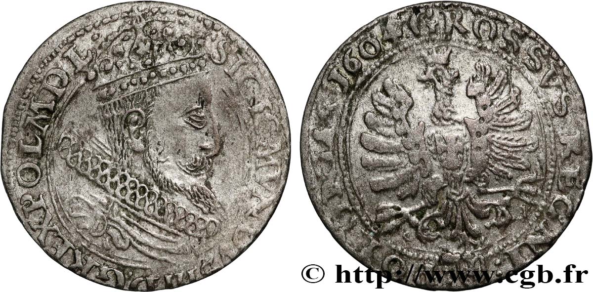 POLOGNE - ROYAUME DE POLOGNE - SIGISMOND III VASA 1 Grosz 1604 Cracovie TB+