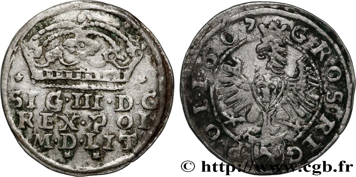 POLOGNE - ROYAUME DE POLOGNE - SIGISMOND III VASA 1 Grossus 1607 Cracovie TTB