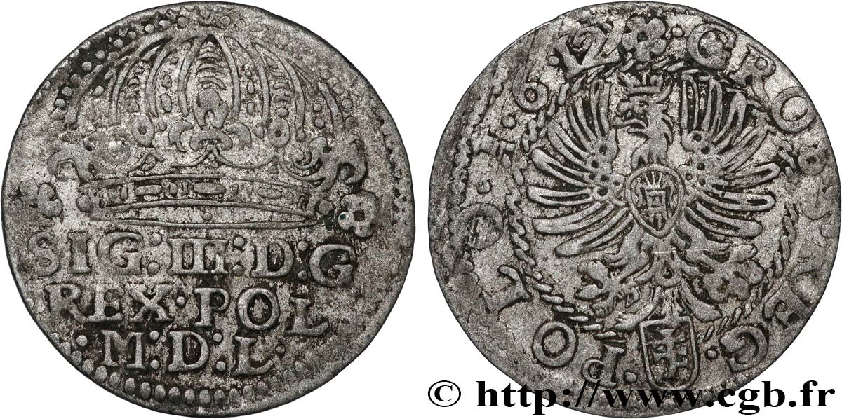 POLONIA - SIGISMUNDO III VASA 1 Grossus 1612 Cracovie MBC