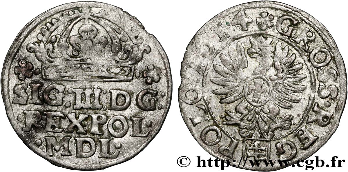 POLONIA - SIGISMONDO III VASA 1 Grossus 1614 Cracovie BB 