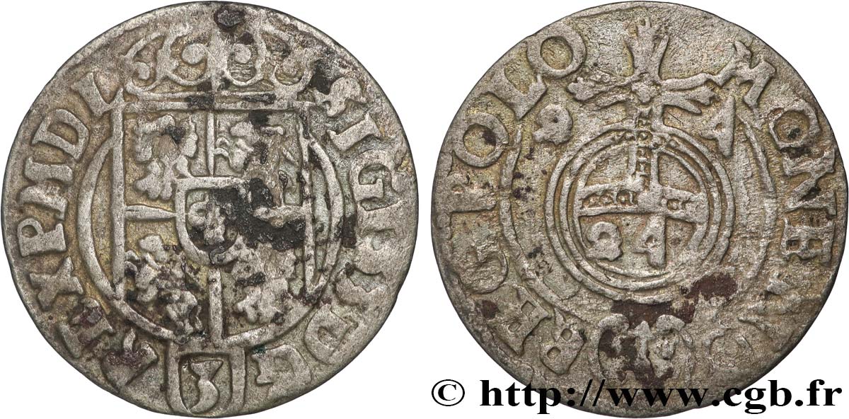 POLONIA - SIGISMONDO III VASA 1 Półtorak / 3 Polker / 1/24 Thaler Sigismond III Vasa 1624 Cracovie q.BB 