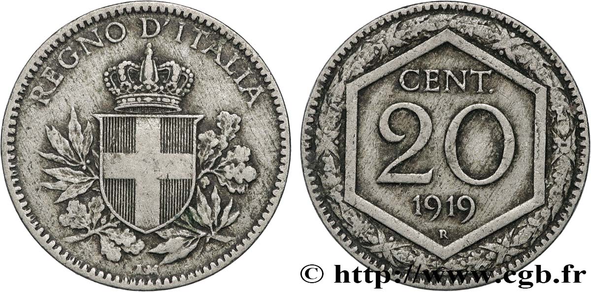 ITALIE 20 Centesimi écu 1919 Rome TTB
