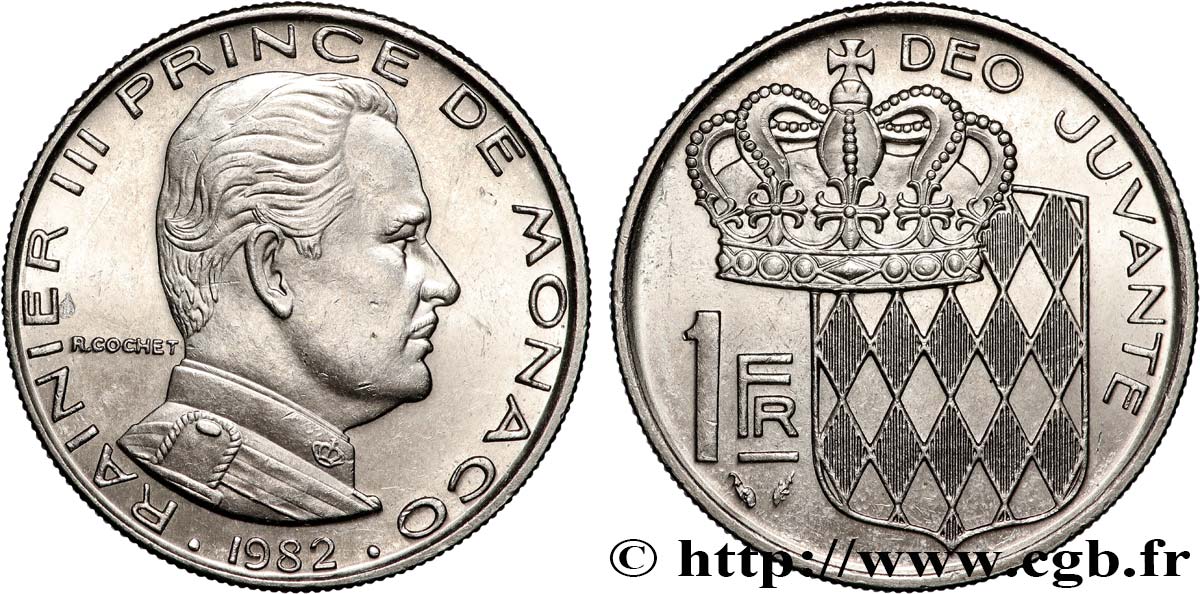 MONACO 1 Franc Rainier III 1982 Paris VZ