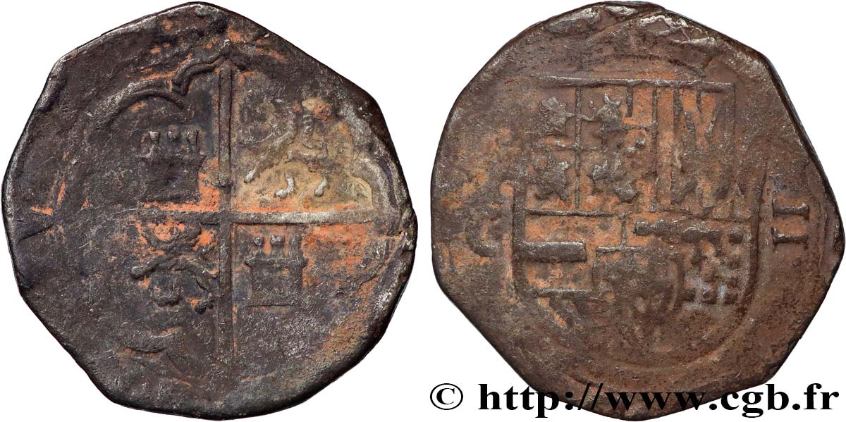 ESPAGNE - ROYAUME D ESPAGNE - PHILIPPE II 2 Reales n.d. Tolède TB