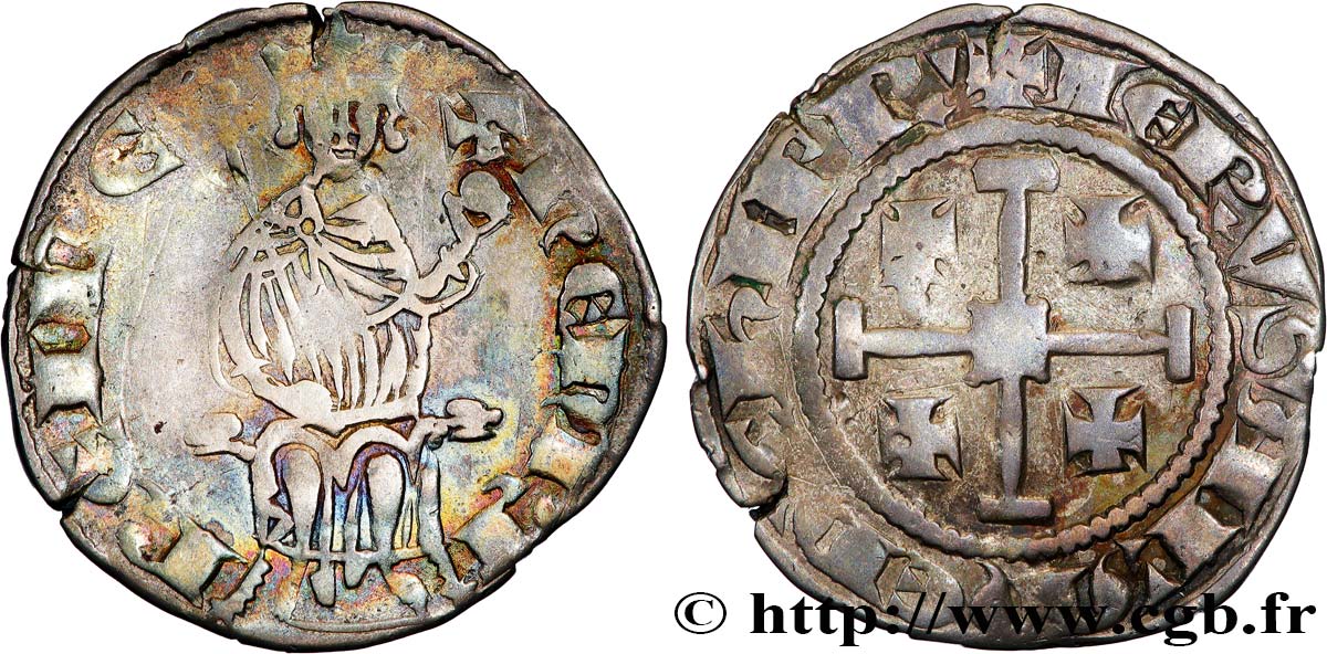 CHYPRE - ROYAUME DE CHYPRE - HENRI II. Second Règne Gros n.d. Nicosie TB+/TTB 