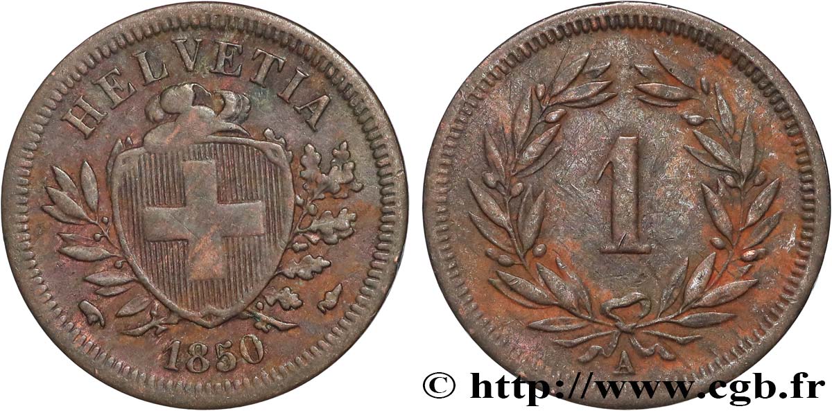 SUIZA 1 Centime (Rappen) 1850 Paris MBC