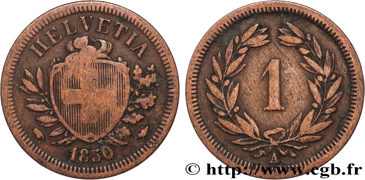 SUISSE 1 Centime (Rappen) 1850 Paris TB+