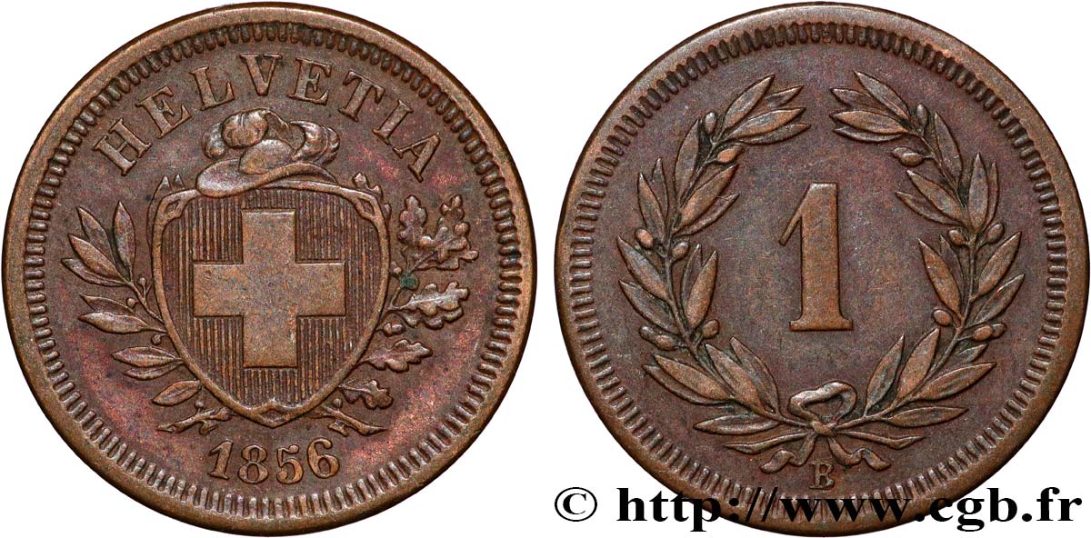 SWITZERLAND 1 Centime (Rappen) 1856 Paris AU 
