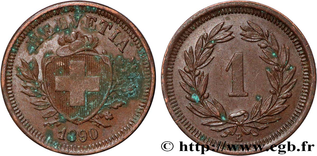 SUIZA 1 Centime (Rappen) 1890 Berne MBC+