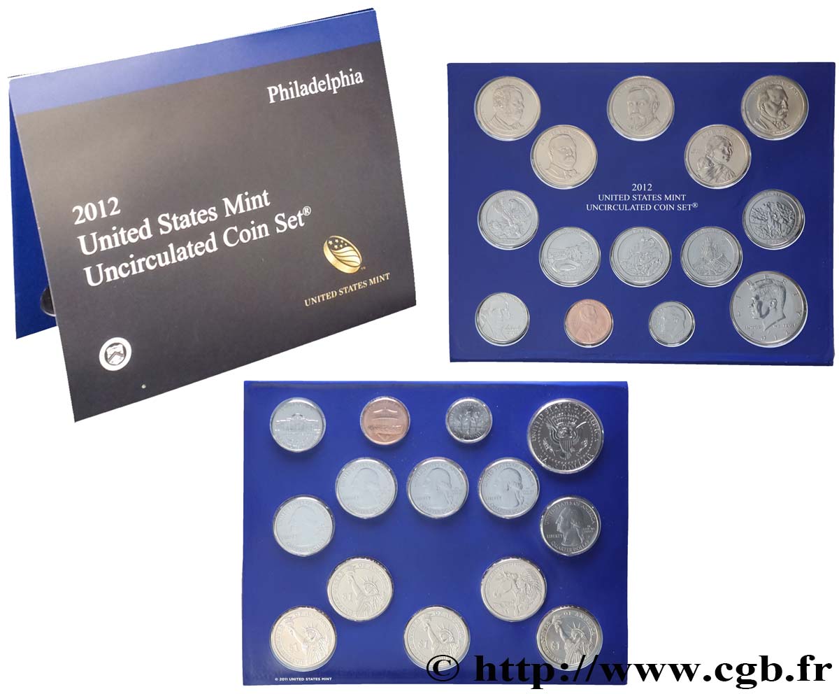 STATI UNITI D AMERICA Série 14 monnaies 2012 Philadelphie FDC 