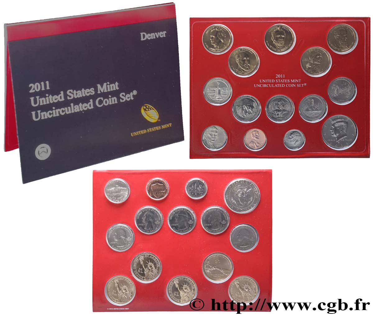 ÉTATS-UNIS D AMÉRIQUE Série 14 monnaies 2011 Denver FDC