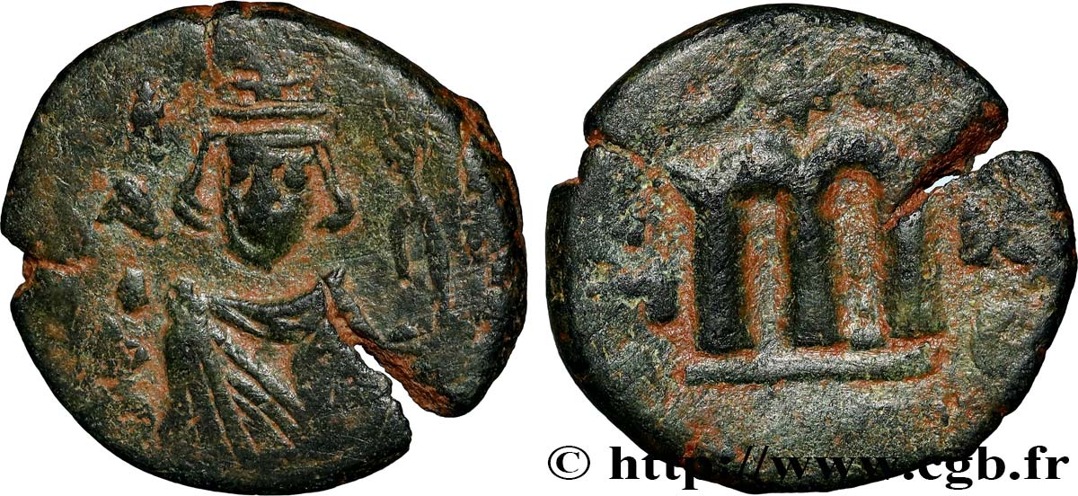 ARABO-BIZANTINE Fals c. 685-690 Émèse BB/q.BB