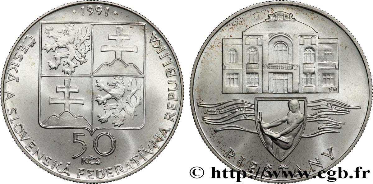 CZECH REPUBLIC 50 Korun Ville de Piešťany 1991  MS 