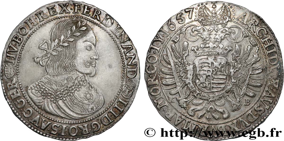 HONGRIE - ROYAUME DE HONGRIE - FERDINAND III Thaler 1657 Kremnitz SPL 