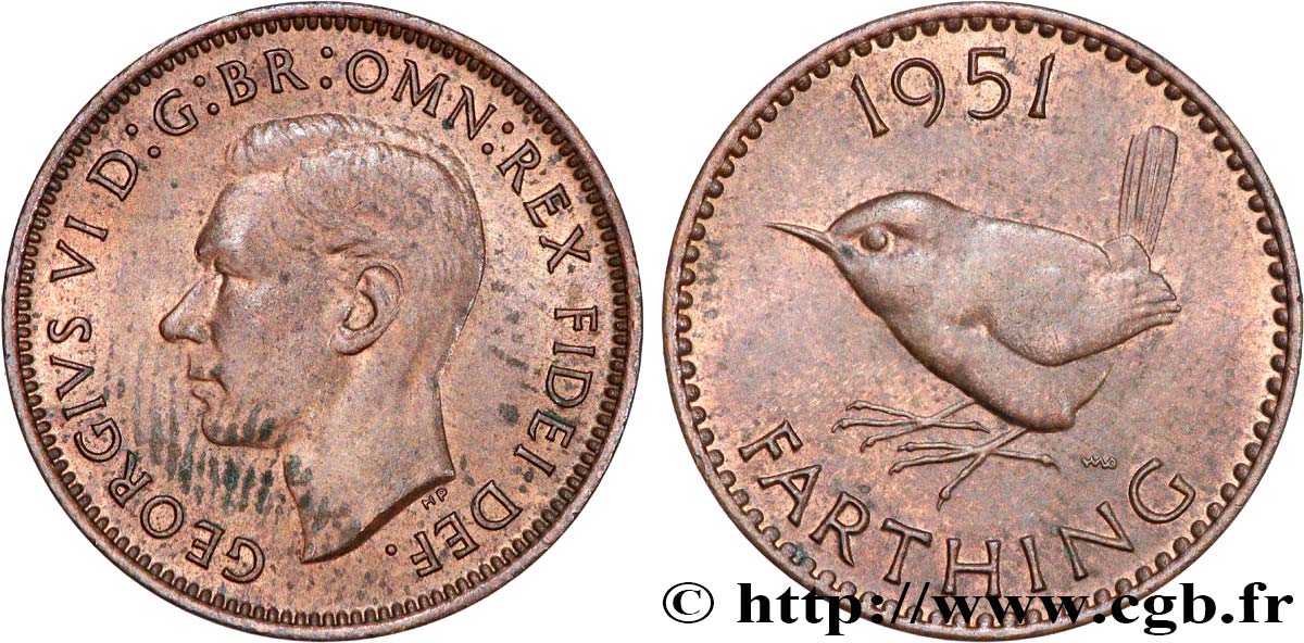 ROYAUME UNI 1 Farthing Georges VI 1951 Fwo 852458 Monde