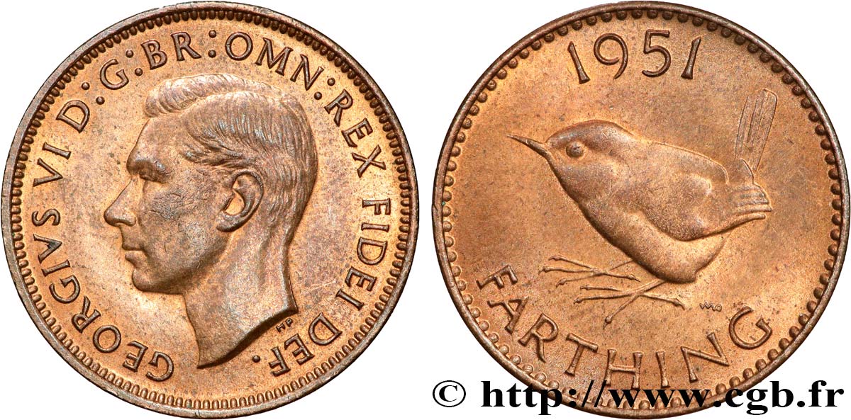 ROYAUME UNI 1 Farthing Georges VI 1951 Fwo 852459 Monde