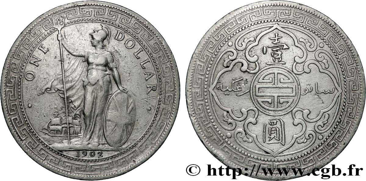 GRAN BRETAGNA - VICTORIA Trade dollar 1902 Bombay BB 