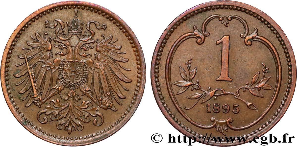AUSTRIA 1 Heller 1895 Vienne AU