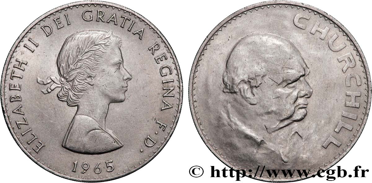 ROYAUME-UNI 1 Crown Winston Churchill 1965 SUP