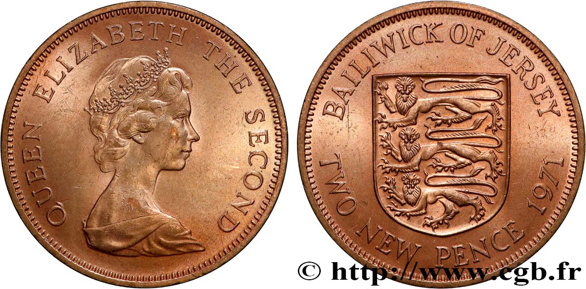 JERSEY 2 New Pence 1971 MS