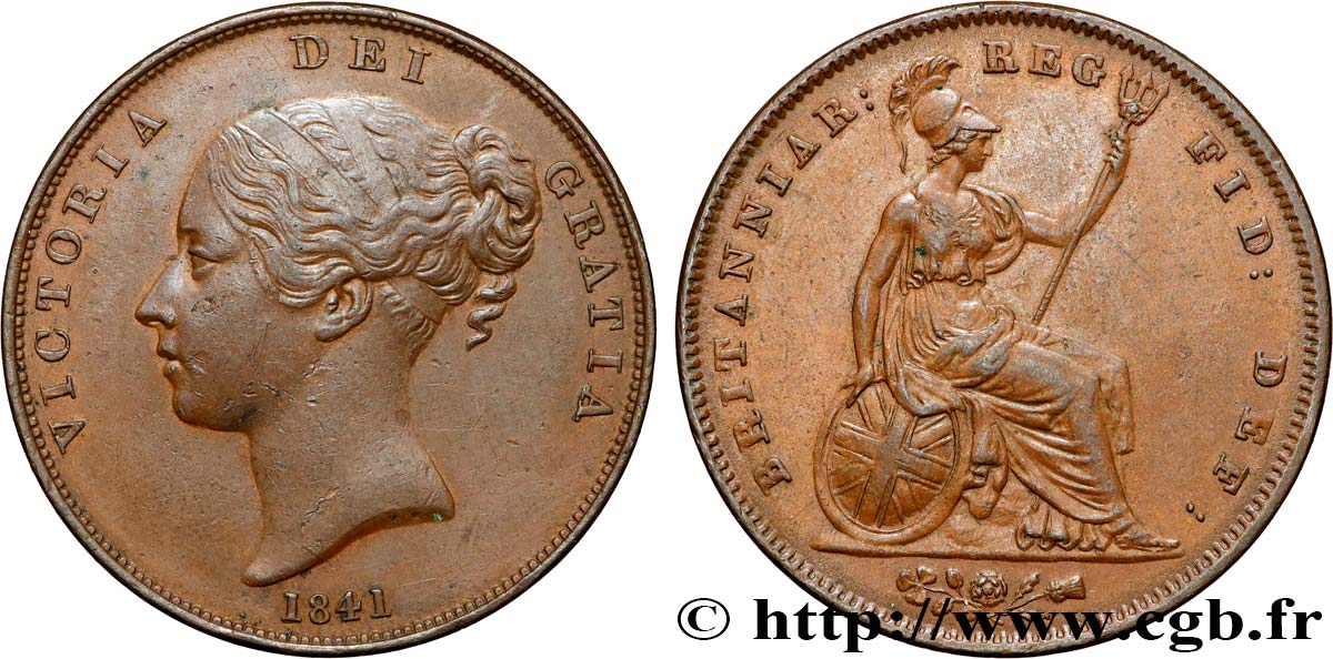 ROYAUME UNI 1 Penny Victoria tête jeune 1841 fwo 862271 Monde