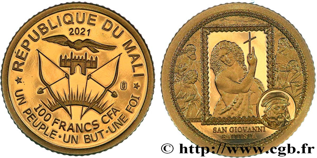 MALI 100 Francs Proof Saint Jean Baptiste 2021  MS 