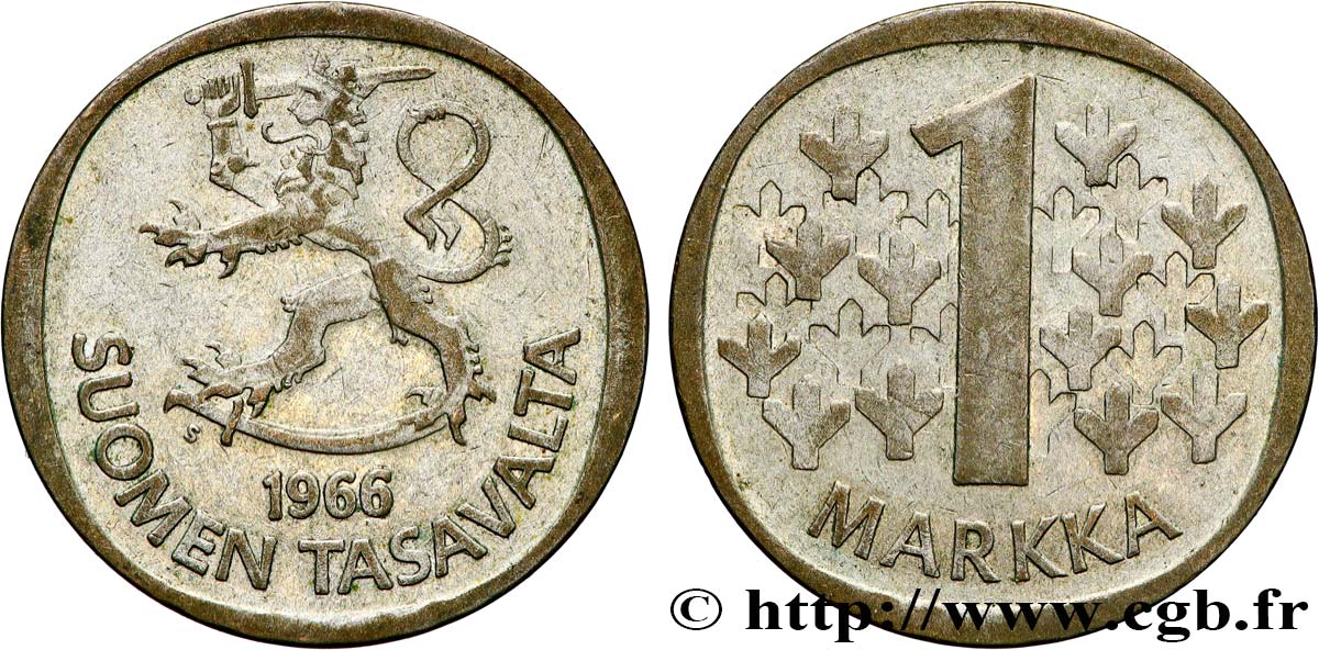 FINLAND 1 Markka 1965 VF