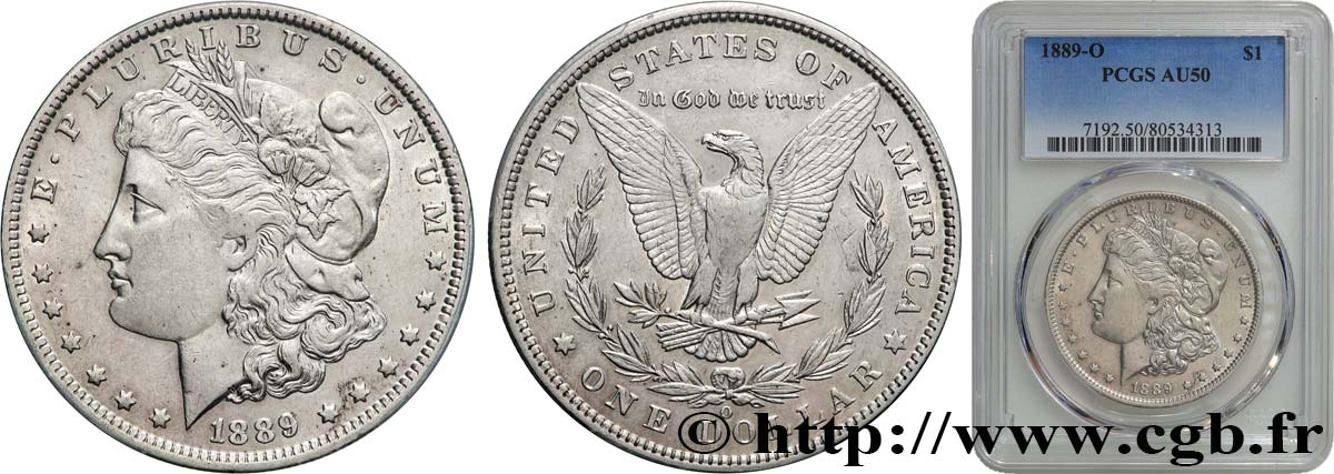 ÉTATS-UNIS D AMÉRIQUE 1 Dollar Morgan 1889 Nouvelle-Orléans - O TTB50 PCGS