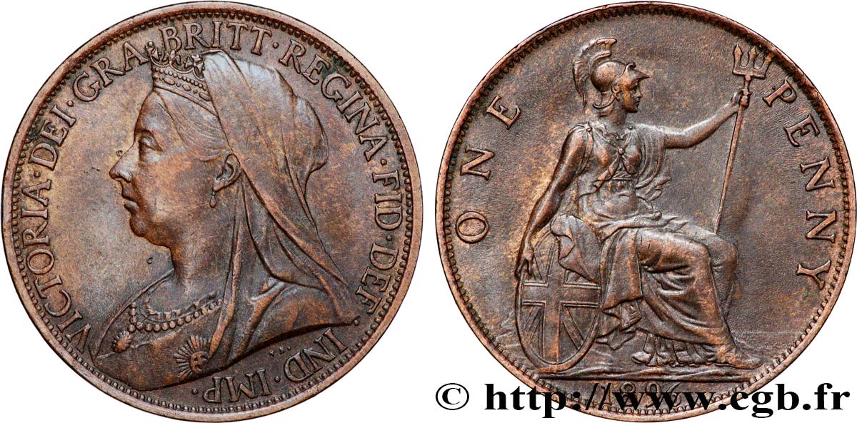 REGNO UNITO 1 Penny Victoria “old head” 1896 q.SPL