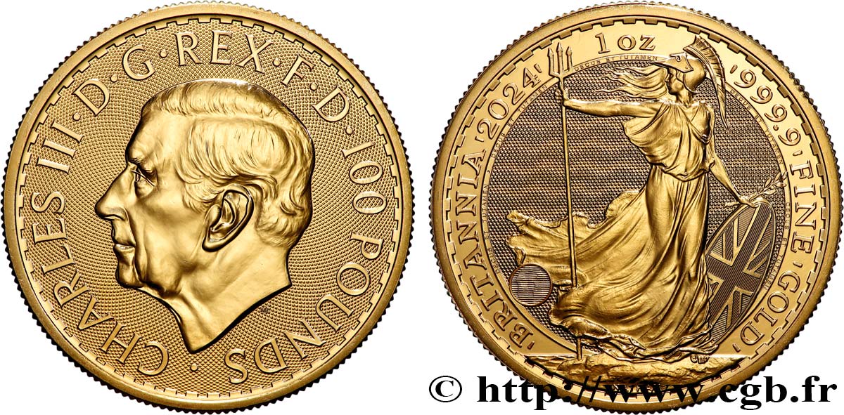 INVESTMENT GOLD 1 Oz - 100 Pounds Britannia  2024  ST 
