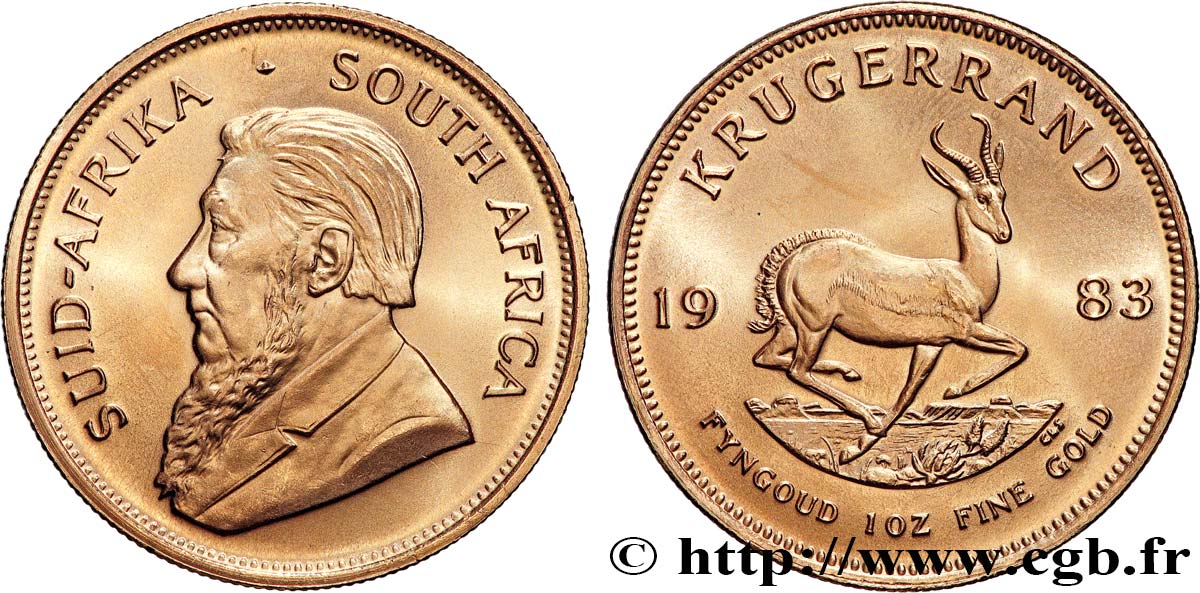 OR, PALLADIUM ET PLATINE INVESTISSEMENT 1 Oz - 1 Krugerrand Paul Kruger 1983 Prétoria SPL