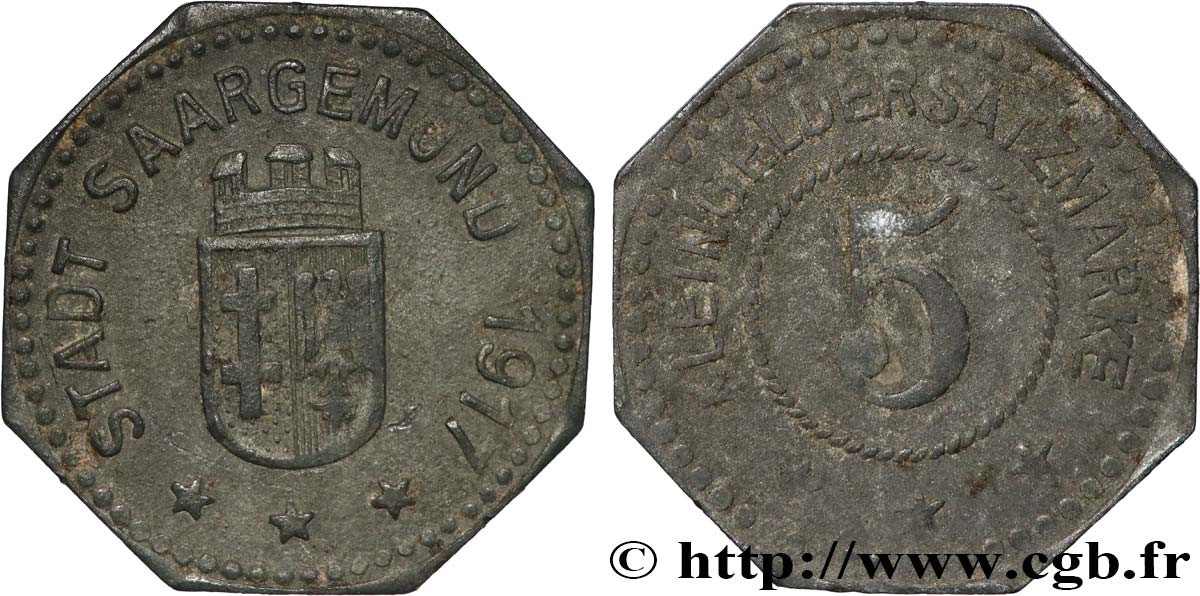 GERMANIA - Notgeld 5 Pfennig Saargemünd (Lothringen) 1917  BB 