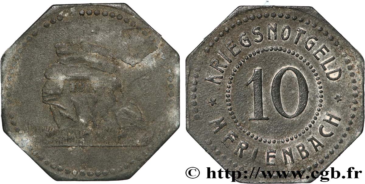 ALLEMAGNE - Notgeld 10 Pfennig Merlenbach (Lothringen) 1917  TB+/TTB 
