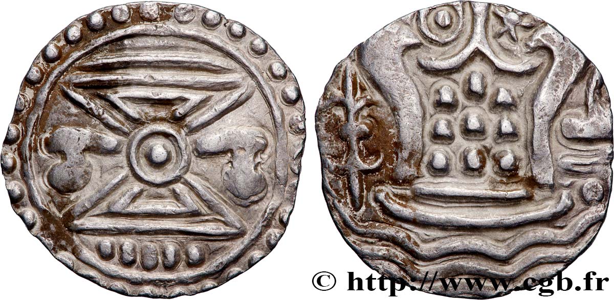 MYANMAR  Unité d’argent - Royaume Pyu c. VIIe siècle Sri Ksetra TTB+ 