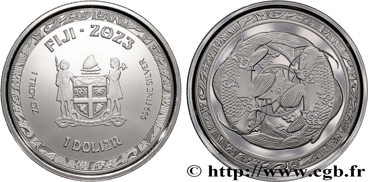 ARGENTO INVESTIMENTO 1 Oz - 1 Dollar Poisson Koï 2023 FDC