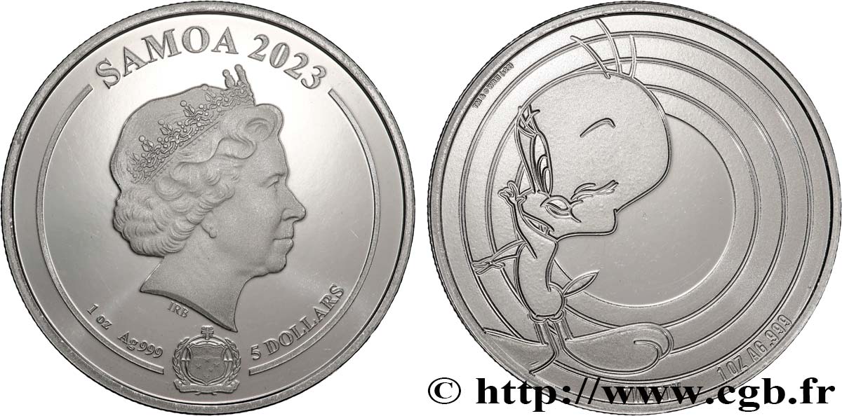 SILVER INVESTMENT 1 Oz - 5 Dollars Titi Looney Tunes 2023  ST 