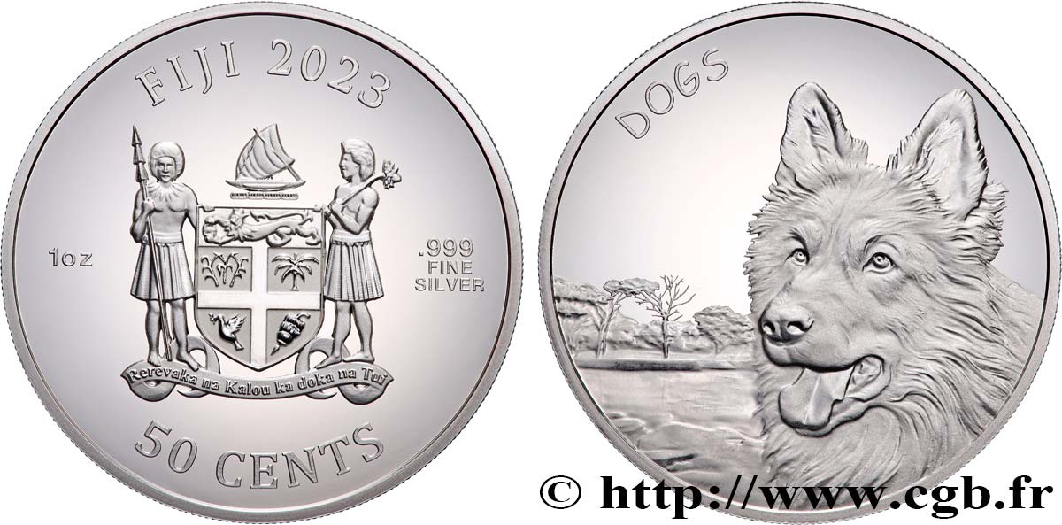 SILVER INVESTMENT 1 Oz - 50 Cents Chien 2023  FDC 