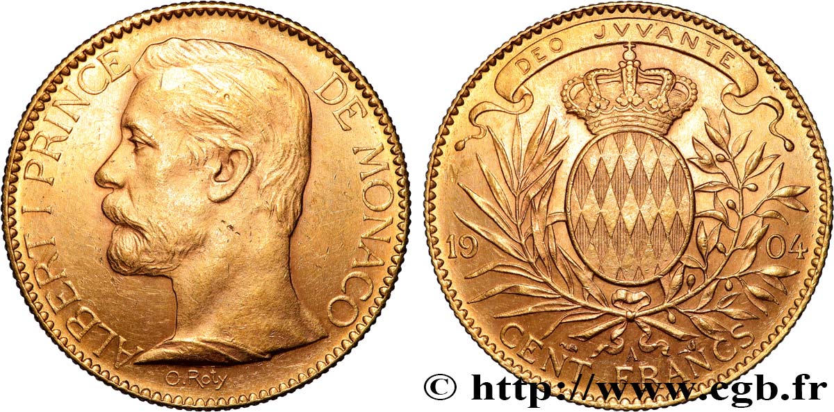MONACO - PRINCIPAUTÉ DE MONACO - ALBERT Ier 100 Francs or  1904 Paris AU 