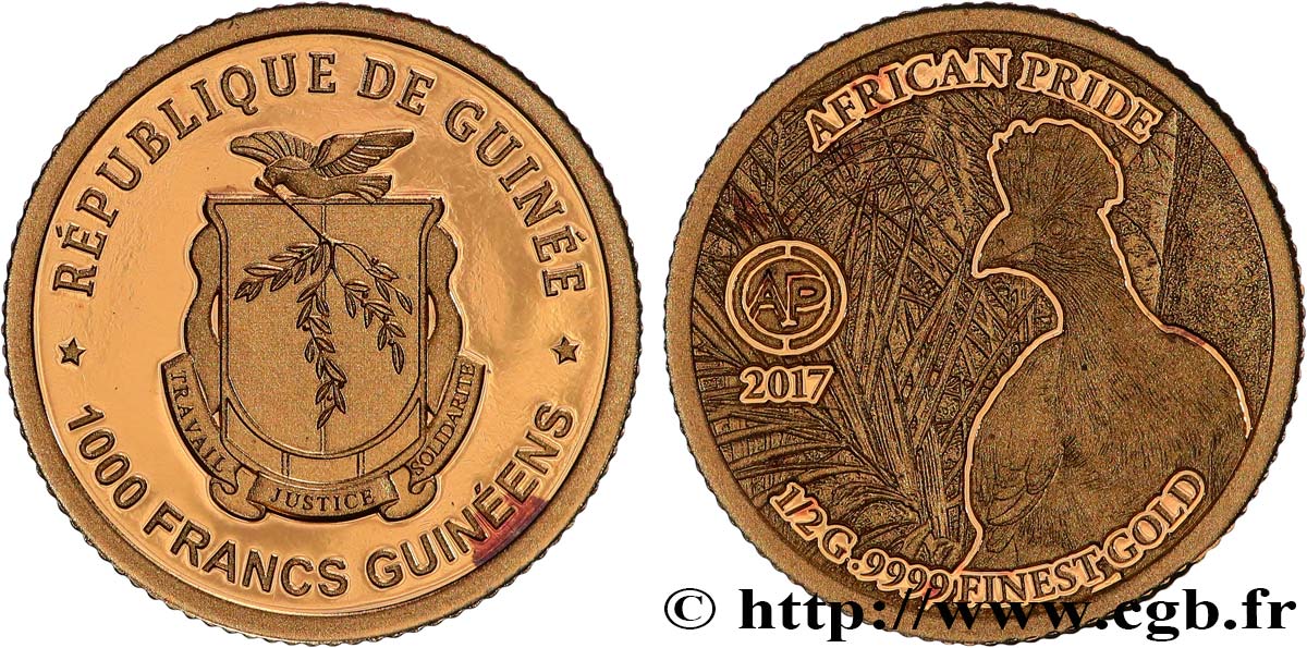 GUINÉE 1000 Francs Proof African Pride 2017  FDC 