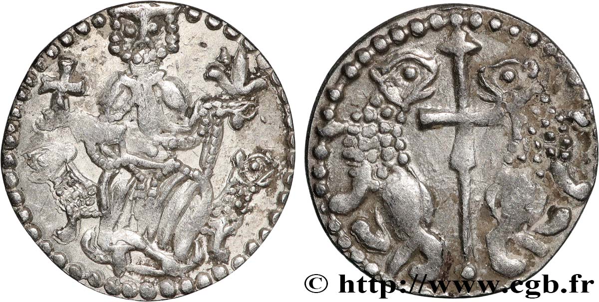 CILICIE - ROYAUME D ARMÉNIE - LÉON Ier roi d Arménie 1/2 Tram d argent c. 1198-1219 Sis XF 