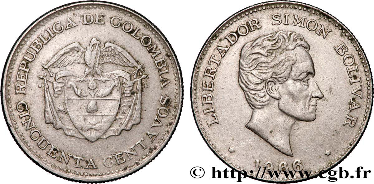 COLOMBIA 50 Centavos 1966 q.SPL