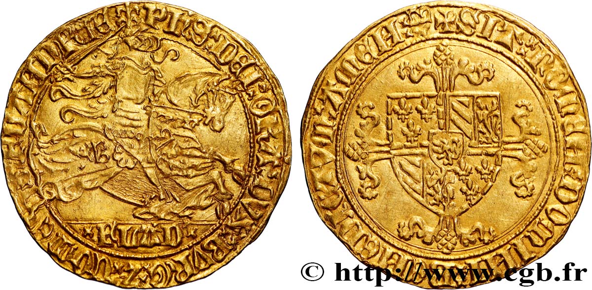 FLANDRE - COUNTY OF FLANDRE - PHILIPPE THE GOOD Cavalier d or n.d.  XF 