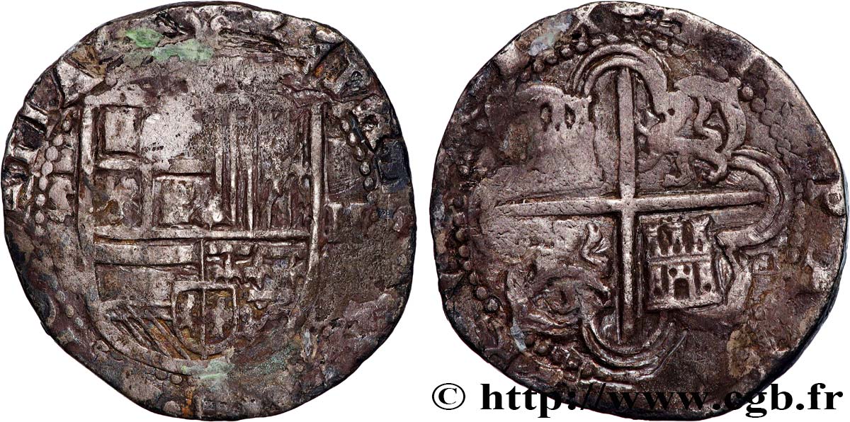 SPAGNA - REGNO DI SPAGNA - FILIPPO II 2 Reales n.d. Séville q.BB 