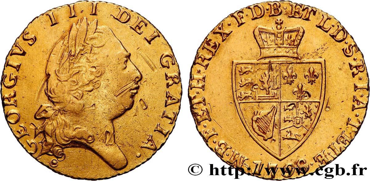 GREAT BRITAIN - GEORGE III Demi-guinée, 5e buste 1798/7 Londres VF/XF 